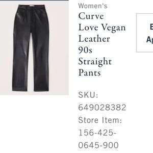 Abercrombie & Fitch Vegan Black leather pants